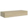 Wall-Mounted Drawer Shelves - 2 pcs Oak | HipoMarket UK