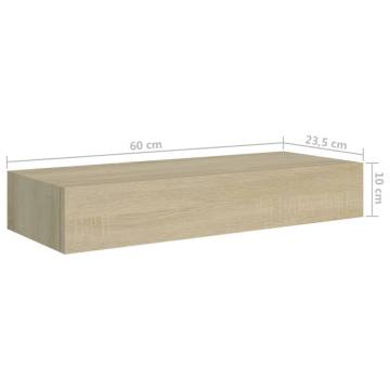 Wall-Mounted Drawer Shelves - 2 pcs Oak | HipoMarket UK