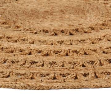 Hand-Braided Jute Area Rug 120 cm Round | Natural Home Decor