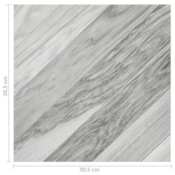 Self-Adhesive Flooring Planks | 55pcs PVC Grey Striped