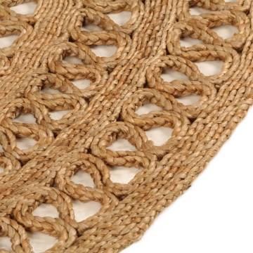 Hand-Braided Jute Area Rug 120 cm Round | Natural Home Decor