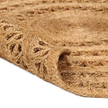 Hand-Braided Jute Area Rug 120 cm Round | Natural Home Decor