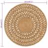 Hand-Braided Jute Area Rug 120 cm Round | Natural Home Decor