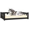 Dog Bed Black - Solid Pine Wood - 105.5x75.5x28 cm