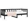 Day Bed Black 90x190 cm - Solid Wood Pine | Hipomarket