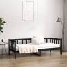 Day Bed Black 90x190 cm - Solid Wood Pine | Hipomarket