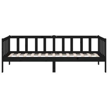 Day Bed Black 90x190 cm - Solid Wood Pine | Hipomarket