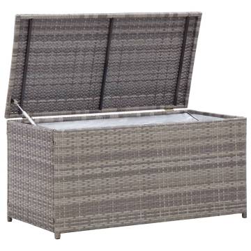 Garden Storage Box Poly Rattan 100x50x50 cm Grey | Hipomarket