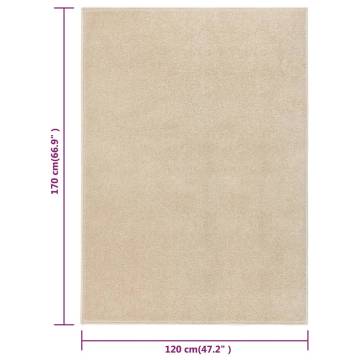 Elegant Beige Short Pile Rug 120x170 cm - Hipomarket UK