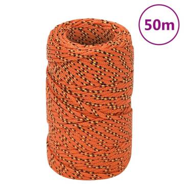 Boat Rope Orange 2mm 50m Polypropylene for Boating & Sailing