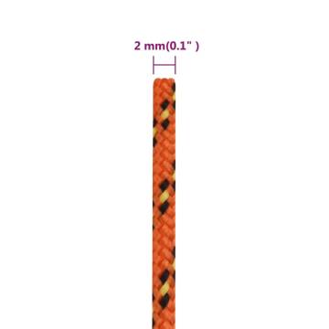 Boat Rope Orange 2mm 50m Polypropylene for Boating & Sailing