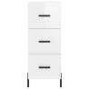 Stylish Highboard High Gloss White - 34.5x34x180 cm