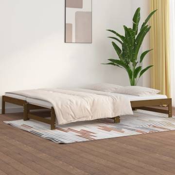 Pull-out Day Bed Honey Brown - Solid Wood Pine | Hipo Market