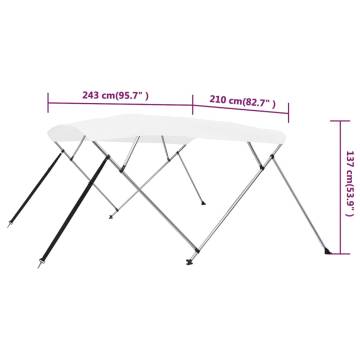 4 Bow Bimini Top White 243x210x137 cm - Protect Your Boating Experienc