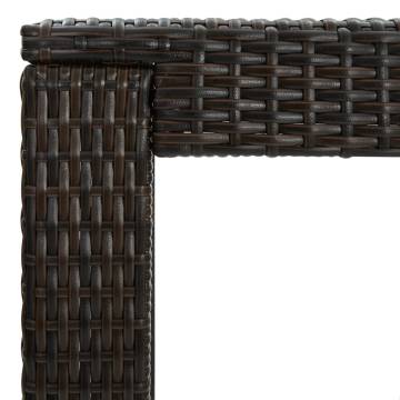 Stylish Brown Garden Bar Table - 60.5x60.5 cm Poly Rattan