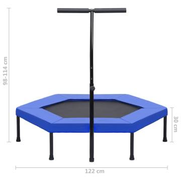 Fitness Trampoline with Handle & Safety Pad - 122 cm Hexagon