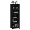 Stylish Black Book Cabinet - Solid Pine Wood 50x35x154 cm