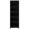 Stylish Black Book Cabinet - Solid Pine Wood 50x35x154 cm