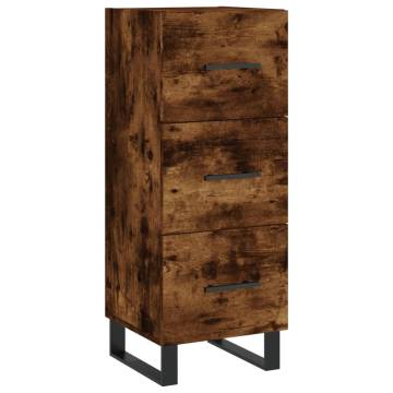 Stylish Highboard in Smoked Oak | 34.5x34x180 cm