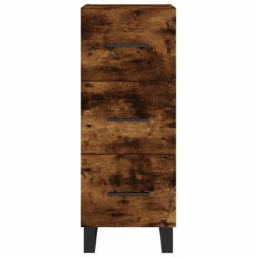 Stylish Highboard in Smoked Oak | 34.5x34x180 cm