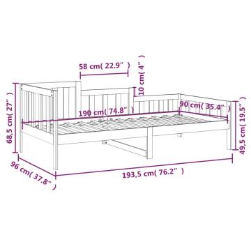 Day Bed 90x190 cm Solid Wood Pine - Versatile Sofa & Bed