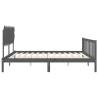 Grey Solid Wood Bed Frame with Headboard - 200x200 cm