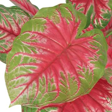 Artificial Caladium Plant with Pot - 85 cm Green & Red