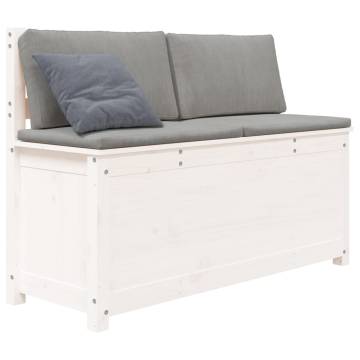 Elegant White Solid Wood Pine Bench - 110x41x76.5 cm