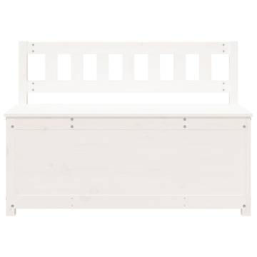 Elegant White Solid Wood Pine Bench - 110x41x76.5 cm