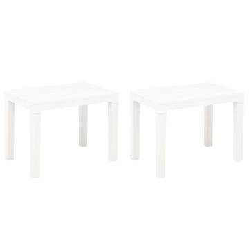 Durable White Plastic Garden Benches - Set of 2 | Hipomarket UK