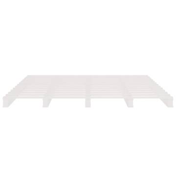 Pallet Bed White 150x200 cm King Size Solid Wood - Hipo Market