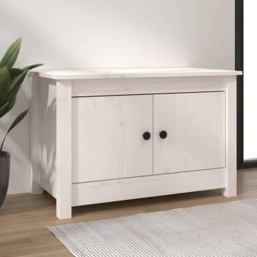 White Shoe Cabinet 70x38 cm | Solid Pine Wood Storage