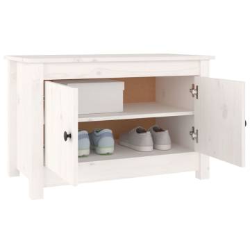 White Shoe Cabinet 70x38 cm | Solid Pine Wood Storage