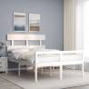 Bed Frame with Headboard White 120x200 cm Solid Wood Colour white Size 120 x 200 cm Model high 