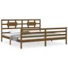 Honey Brown Bed Frame with Headboard - Solid Pine Wood 200x200 cm