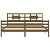 Honey Brown Bed Frame with Headboard - Solid Pine Wood 200x200 cm