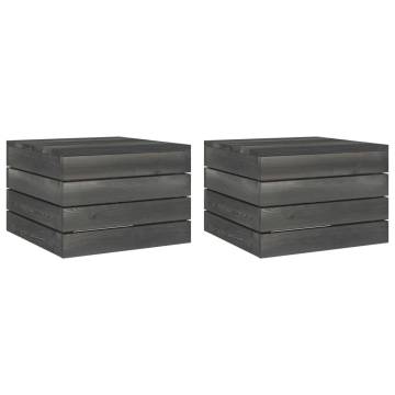 Garden Pallet Tables 2 pcs - Solid Pinewood in Dark Grey