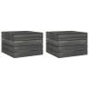 Garden Pallet Tables 2 pcs Solid Pinewood Dark Grey Quantity in Package 2 