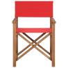 Director's Chair Solid Teak Wood Red - Durable & Stylish