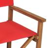 Director's Chair Solid Teak Wood Red - Durable & Stylish