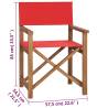 Director's Chair Solid Teak Wood Red - Durable & Stylish