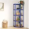 5-Layer Corner Shelf Blue Steel&Engineered Wood Colour blue Size 55 x 55 x 172 cm Quantity in Package 1 Amount 