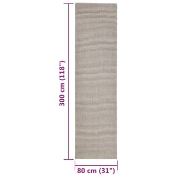 Natural Sisal Rug 80x300 cm in Sand | Durable & Stylish