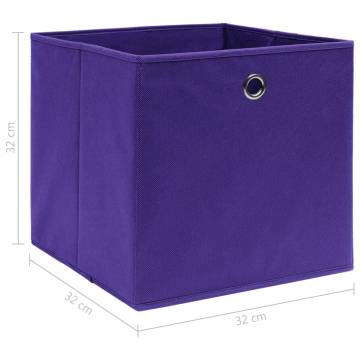 10 Purple Fabric Storage Boxes - Durable & Foldable | Hipomarket