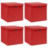 Storage Boxes with Lids 4 pcs Red 32x32x32 cm Fabric Colour red with lids Quantity in Package 4 Number of 1 