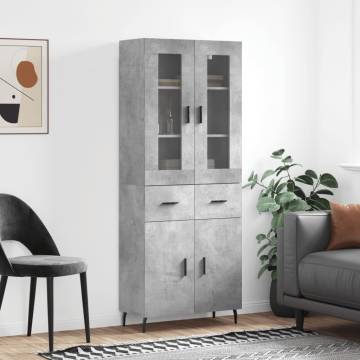 Highboard Concrete Grey 69.5x34x180 cm - Stylish Storage Solution