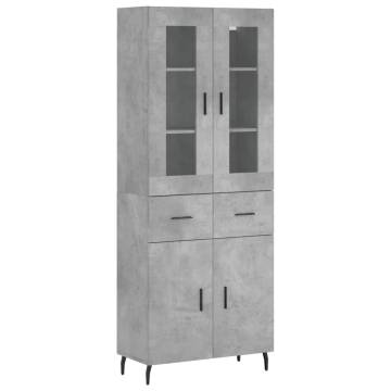 Highboard Concrete Grey 69.5x34x180 cm - Stylish Storage Solution