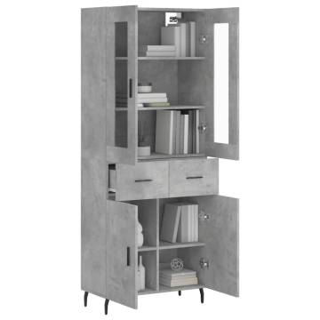 Highboard Concrete Grey 69.5x34x180 cm - Stylish Storage Solution