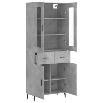 Highboard Concrete Grey 69.5x34x180 cm - Stylish Storage Solution