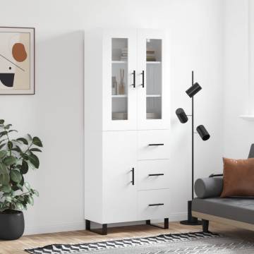 High Gloss White Highboard - Stylish Storage Solution | Hipomarket